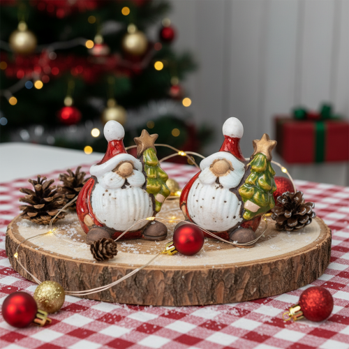 Figura de Papá Noel con adorno de árbol de Navidad, 7 cm, 2 piezas | Floristik24.es