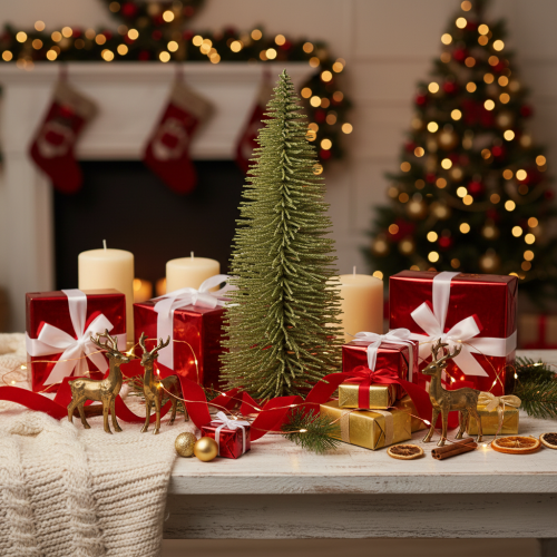 Artículo Árbol de Navidad artificial verde para decoración invernal, 70 cm