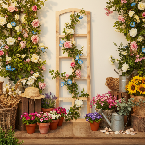 Marco de ventana de madera como decoración de pared 100cm | Floristik24.es
