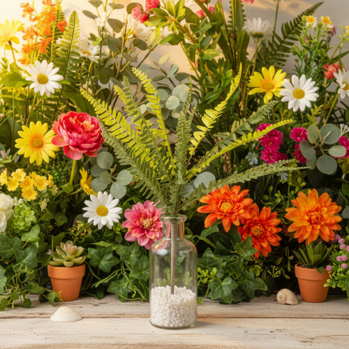 Rama de helecho artificial, planta verde artificial para decoración, 45 cm | Floristik24.es