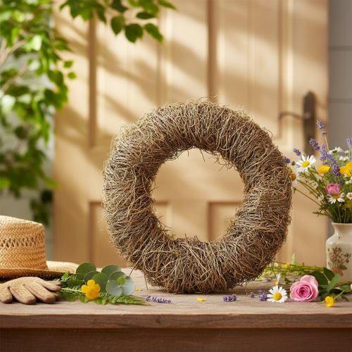 Corona de material natural, corona decorativa natural para proyectos de bricolaje, 35 cm | Floristik24.es