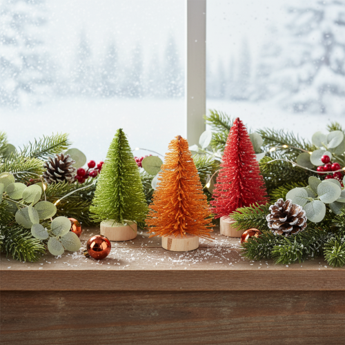 Árbol de Navidad artificial en miniatura para decoración de mesa, 12 cm, 6 unidades | Floristik24.es