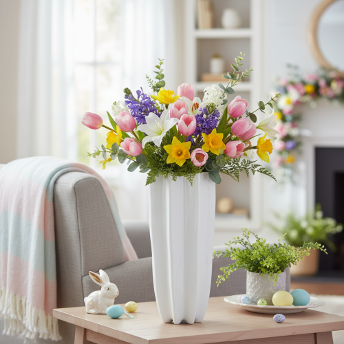 Jarrón de flores estriado, jarrón decorativo moderno de 38 cm. | Floristik24.es