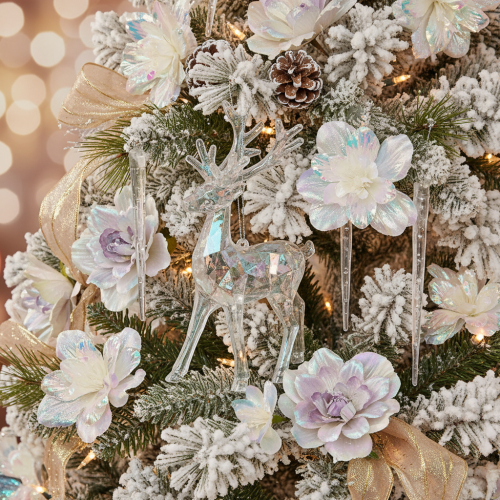 Adornos de renos acrílicos para árbol de Navidad, 14 cm, 4 unidades | Floristik24.es