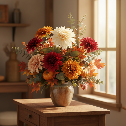 Flor de dalia artificial para jarrón de 68 cm. | Floristik24.es