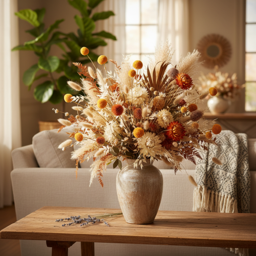 Ramo de flores secas Craspedia de 55 cm, 20 unidades. | Floristik24.es