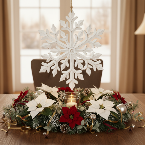 Gran copo de nieve decorativo, adorno colgante, 30 cm | Floristik24.es