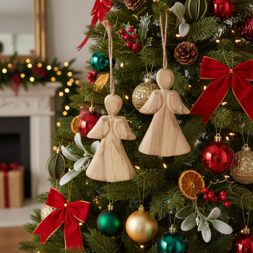 Figura de ángel para colgar en el árbol de Navidad, 10 cm, 12 unidades. | Floristik24.es