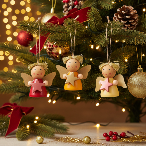 Colgante decorativo de ángel con estrella para colgar, 5 cm, 9 piezas | Floristik24.es