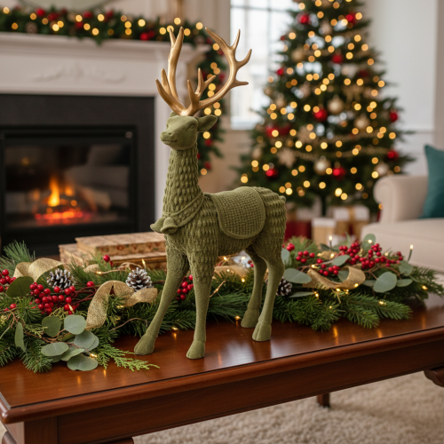Figura decorativa de ciervo de pie, con astas, 31 cm. | Floristik24.es