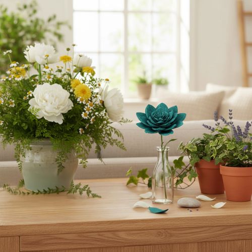 Artículo Papel crepé para floristería, azul, rollo de 50x250cm