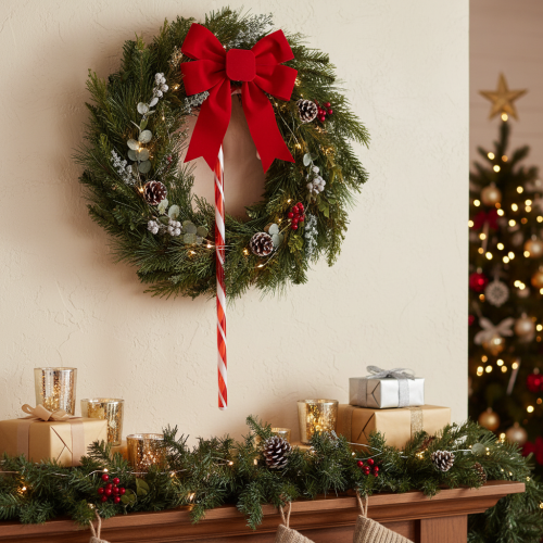 Bastón de caramelo artificial para decoración navideña, 60 cm, 3 unidades | Floristik24.es