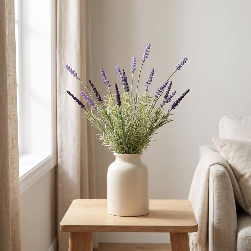 Decoración de Lavanda Artificial Manojo de Plantas Artificiales Púrpura 36cm | Floristik24.es