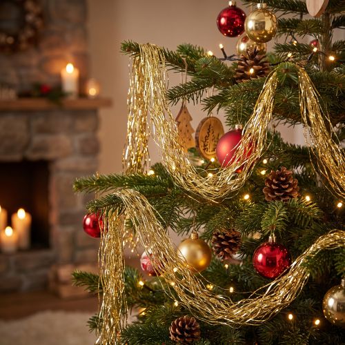 Oropel Dorado decoración del árbol de Navidad Decoración navideña 50cm | Floristik24.es