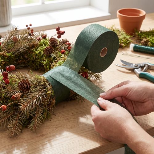 Cinta de embalaje Cinta romana Cinta de embalaje romana No tejida verde 6cm 100m | Floristik24.es