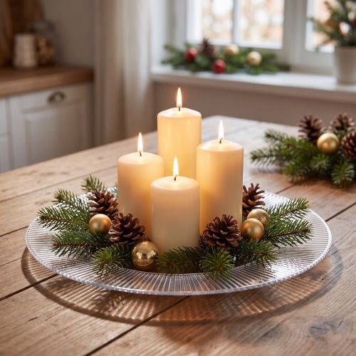 Plato decorativo con ranuras Plástico transparente Ø33cm | Floristik24.es