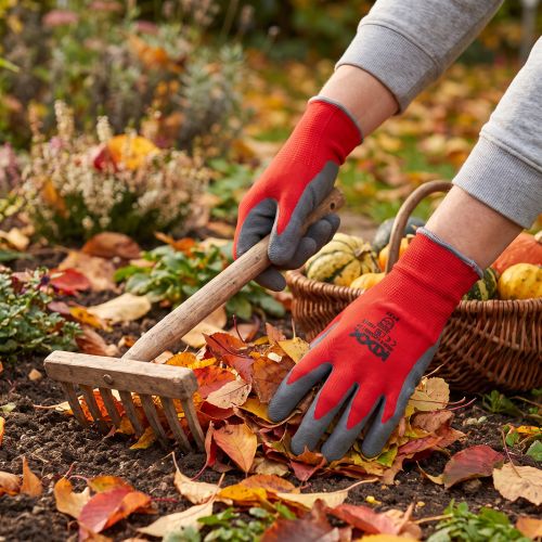 Kixx guantes de jardín de nailon talla 11 rojo, gris | Floristik24.es