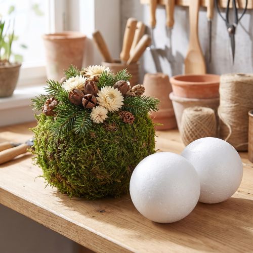 Bola de poliestireno Ø10cm blanco 5uds | Floristik24.es