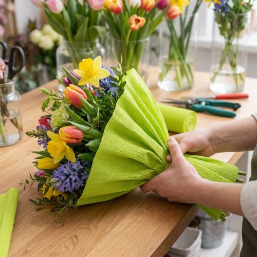 Floreria papel crepe verde