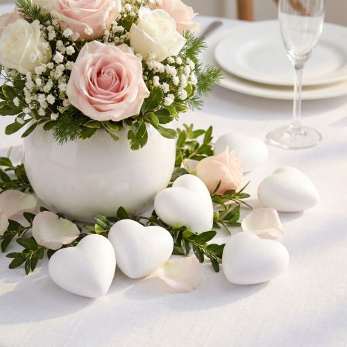 Corazón de espuma de poliestireno 5 cm arqueado pequeño 10 piezas | Floristik24.es