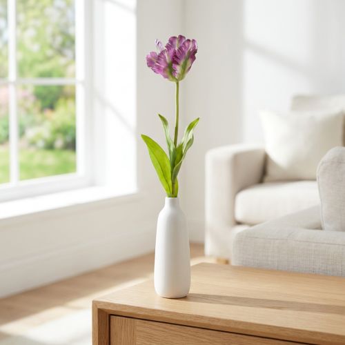 Flor artificial tulipán loro tulipán decorativo artificial violeta 63cm | Floristik24.es