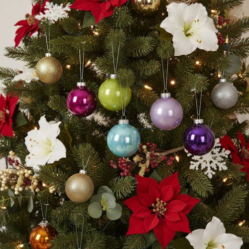 Artículo Juego de adornos navideños, adornos coloridos para el árbol de Navidad, 75 mm, 14 piezas