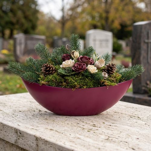 Cuenco decorativo con forma de barco para plantas Berry 38,5cm×12,5cm×13cm | Floristik24.es