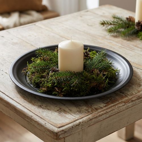 Plato decorativo cuenco de metal plato decorativo antracita Ø26cm 2uds | Floristik24.es