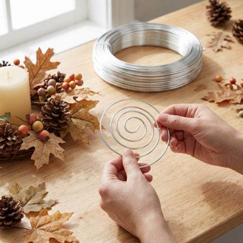 Alambre de aluminio 2 mm plateado 60 m 500 g - alambre para manualidades, alambre para floristería, modelismo, diseño de joyas | Floristik24.es