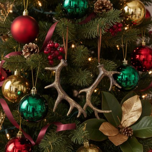 Colgantes decorativos rústicos de astas para pared o árbol, 15 cm, 6 unidades | Floristik24.es