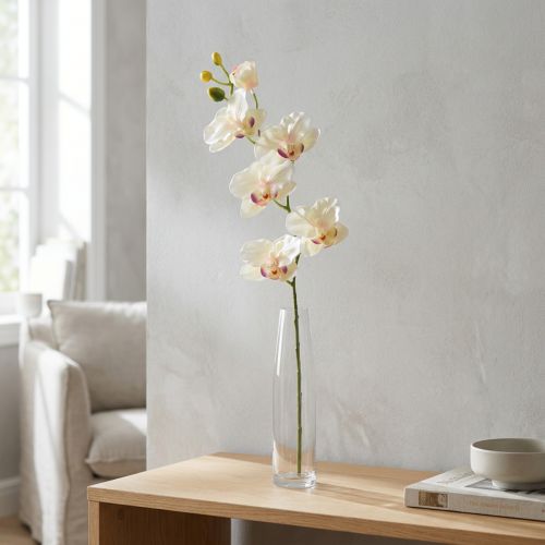 Orquídea Phalaenopsis artificial 6 flores crema rosa 70cm | Floristik24.es