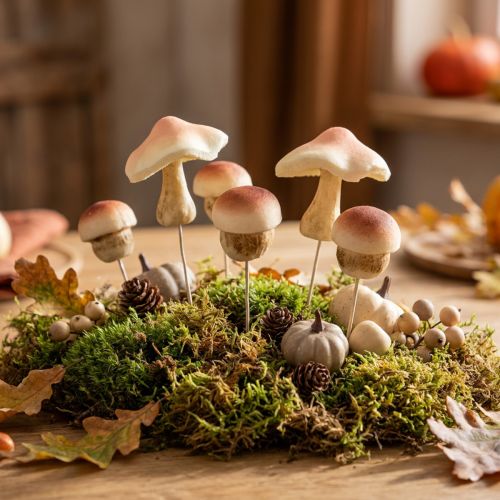 Artículo Setas decorativas para pegar setas decorativas marrones otoño 3,5/5,5cm 16 piezas