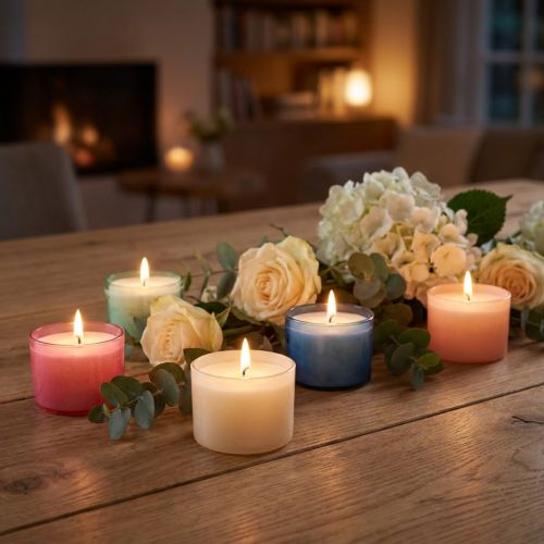 Velas de té Colorlights pastel surtidas tiempo de combustión 8h 40 uds | Floristik24.es