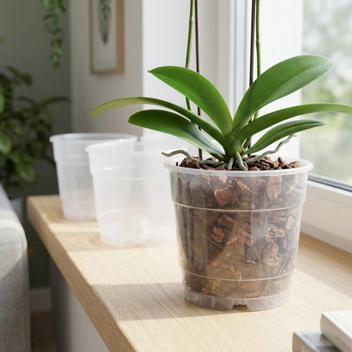 Macetero para orquídeas Ø12cm transparente 10uds | Floristik24.es