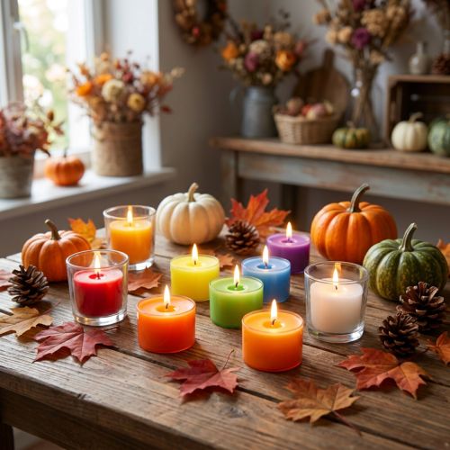 Velas de té de colores Ø38mm 40 piezas | Floristik24.es
