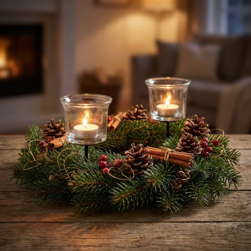 Portavelas para velas de té de cristal transparente Ø6cm H10cm 2uds | Floristik24.es