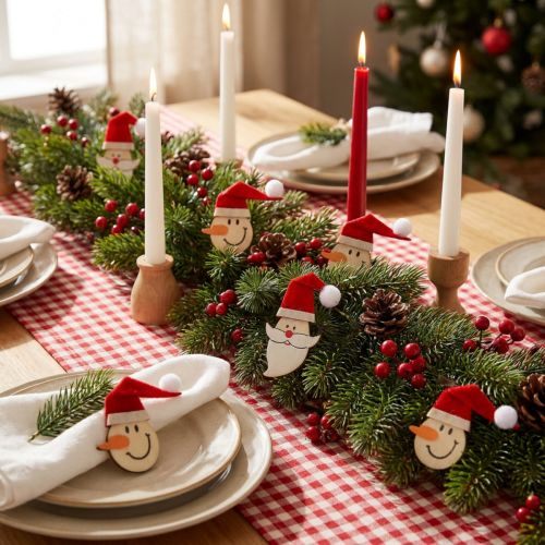 Decoración de mesa Papá Noel, muñeco de nieve 4-5cm 12 piezas | Floristik24.es