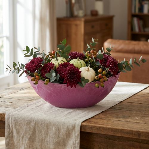 Bol de plástico rosa, 39 cm x 13 cm, 13 cm de alto. | Floristik24.es