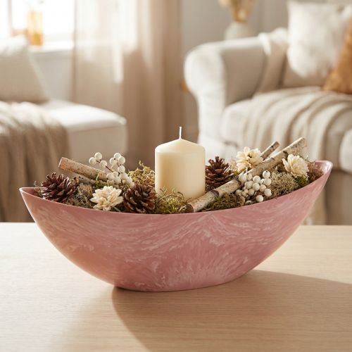 Cuenco decorativo para plantas rosa 39cm x 12cm H13cm | Floristik24.es