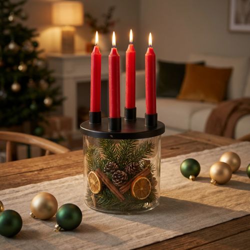 Portavelas de cristal Portavelas de varilla decoración de cristal H11cm Ø10cm | Floristik24.es