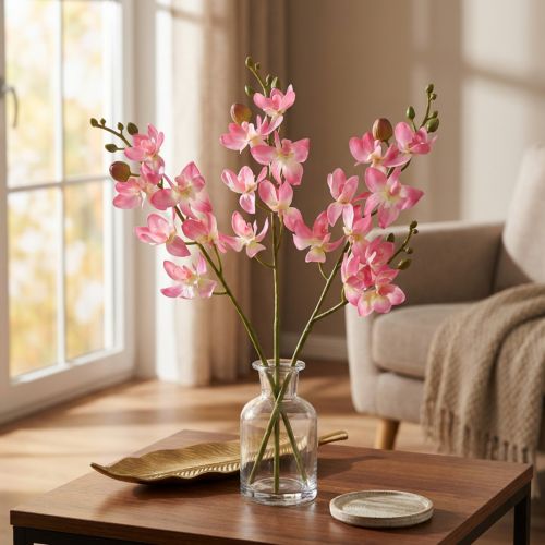 Pequeña Orquídea Phalaenopsis Flor Artificial Rosa 30cm | Floristik24.es