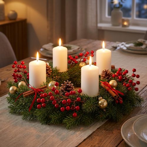 Ramas de frutos rojos brillantes – Ideal para decoraciones festivas, 30 cm – Juego de 6 | Floristik24.es