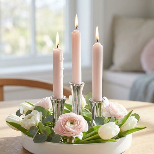 Velas de palo cortas color rosa claro 21×110mm 6uds | Floristik24.es