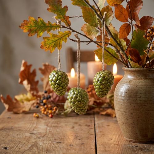 Artículo Colgantes de piñas como decoración otoñal para colgar, 5 cm, 3 unidades