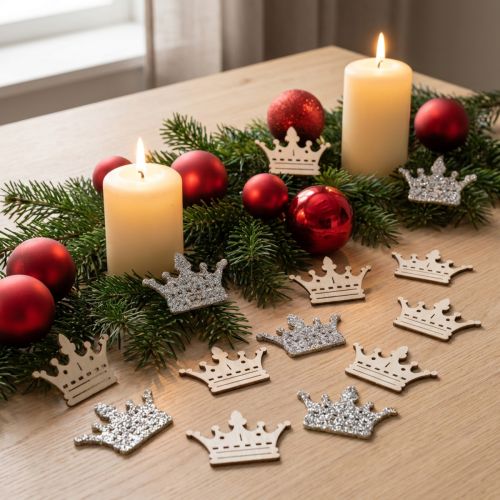 Decoración dispersa corona Navidad madera brillo B4cm 72 piezas | Floristik24.es