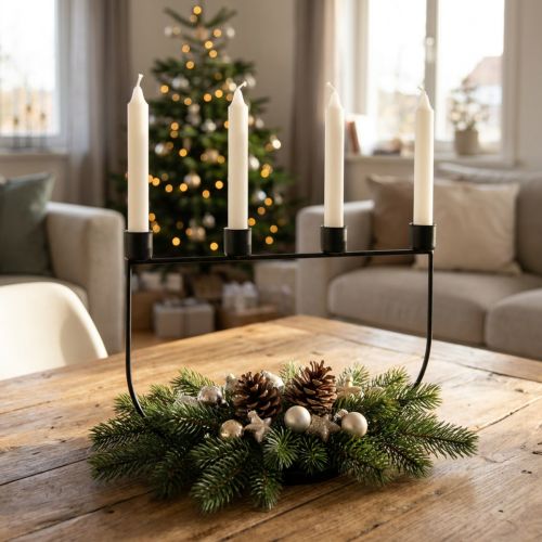 Candelabro, portavelas Corona de Adviento 27,5 cm H18,5 cm | Floristik24.es