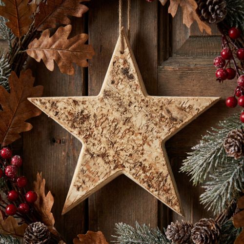 Estrellas de madera decorativas percha decorativa rústica madera decorativa Ø20cm | Floristik24.es