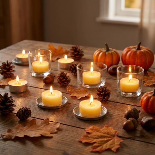 Artículo Velas de té velas Wenzel de aluminio amarillo tiempo de combustión 5 horas 100 piezas