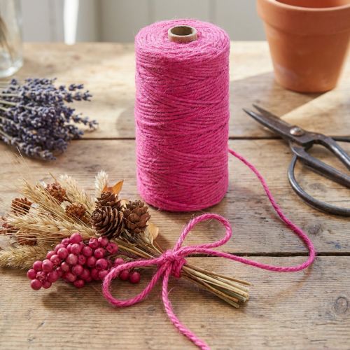 Artículo Cinta de yute cordón de yute cinta decorativa yute fucsia Ø3mm 200m