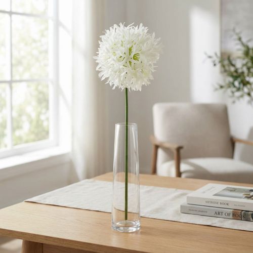 Ajo ornamental artificial Blanco Ø12cm A62cm | Floristik24.es